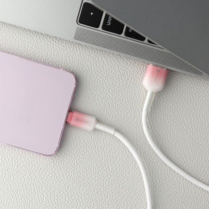 Кабель USB-A – USB-C Forcell F-Energy QC4.0 3A 66W Gradient 1 m C352 белый