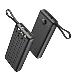 Зовнішній акумулятор (POWER BANK) VEGER C20 - 20 000mAh (Micro + Type C + Lightning 8-pin) чорний (W2047)