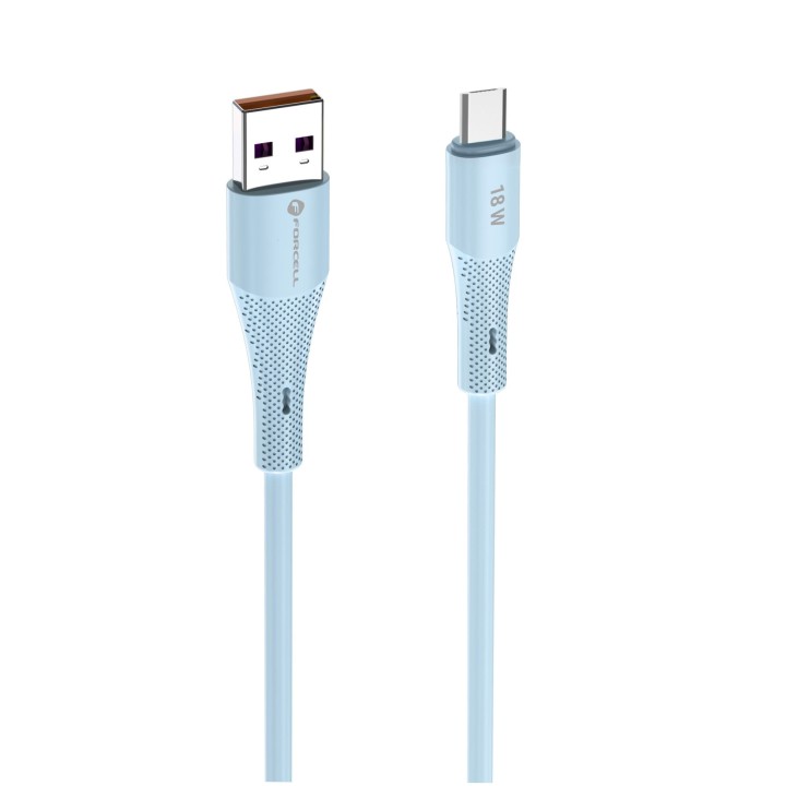 Кабель USB A — Micro USB Forcell F-Energy QC3.0 2,4A 18W Silicone 1 m C341 синій