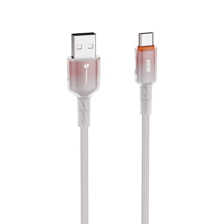Cable USB A to USB C Forcell F-Energy QC4.0 3A 66W Gradient 1 m C352 white