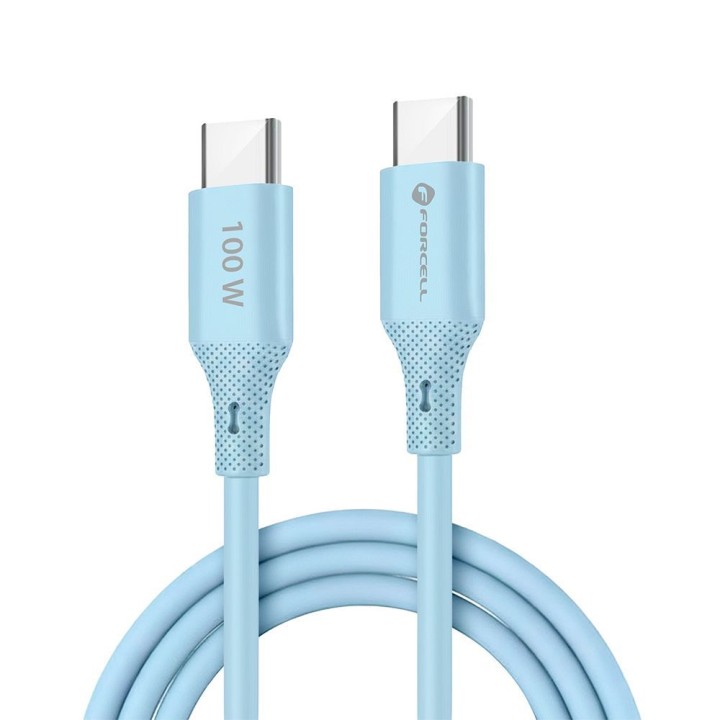 Cable USB A to Micro USB Forcell F-Energy QC3.0 2,4A 18W Silicone 1 m C341 blue