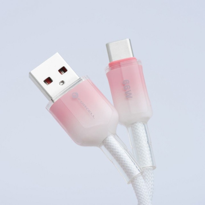 Кабель USB-A – USB-C Forcell F-Energy QC4.0 3A 66W Gradient 1 m C352 белый