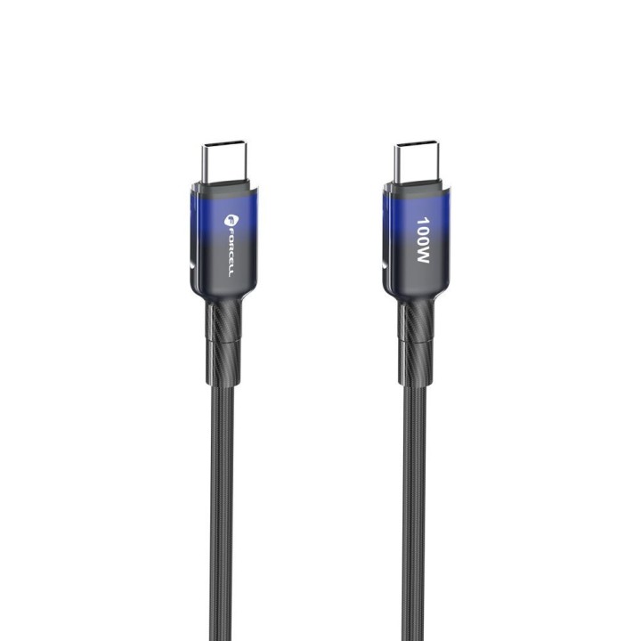Кабель USB C — USB C Forcell F-Energy QC4.0 PD 5A 100W Gradient 1 m C357 чорний 0INT