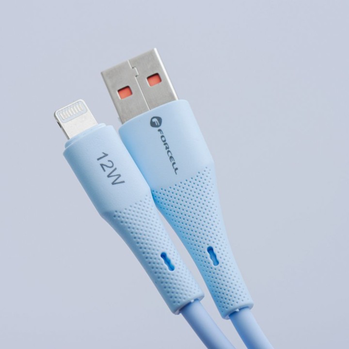 Cable USB A to Micro USB Forcell F-Energy QC3.0 2,4A 18W Silicone 1 m C341 blue