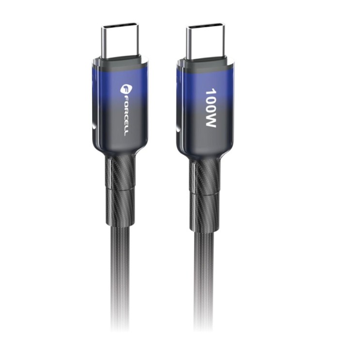 Kabel USB C do USB C Forcell F-Energy QC4.0 PD 5A 100W Gradient 1 m C357 czarny 0INT