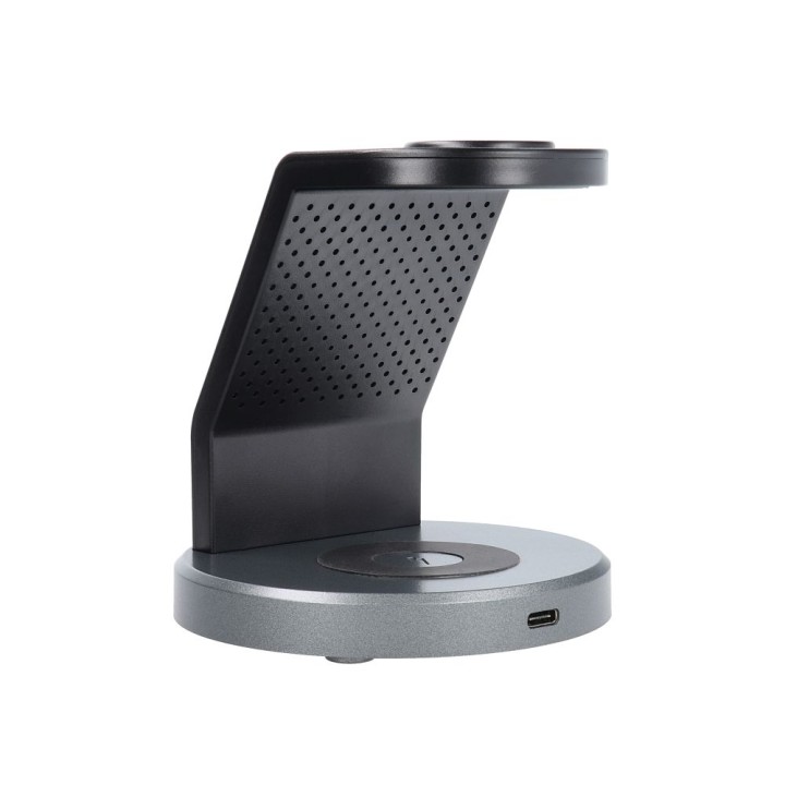 FORCELL бездротовий зарядний пристрій Qi 3 в 1 15W Solid Mag Charger, сумісний із MagSafe, чорний