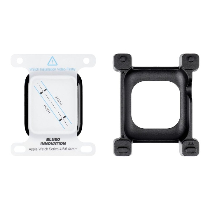 Закаленное стекло 5D для Apple Watch SE / SE 2 / SE 3 44MM Mr. Monkey Glass (Anti-Static Strong HD) черное