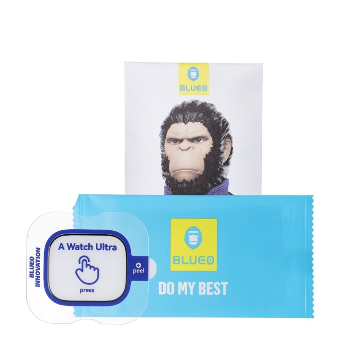 Закаленное стекло 5D для Apple Watch ULTRA / ULTRA 2 / ULTRA 3 Mr. Monkey Glass (Anti-Static Strong HD) черное