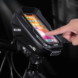 WILDMAN zippered bicycle handlebar bag 1L (4" - 7") XT1 black