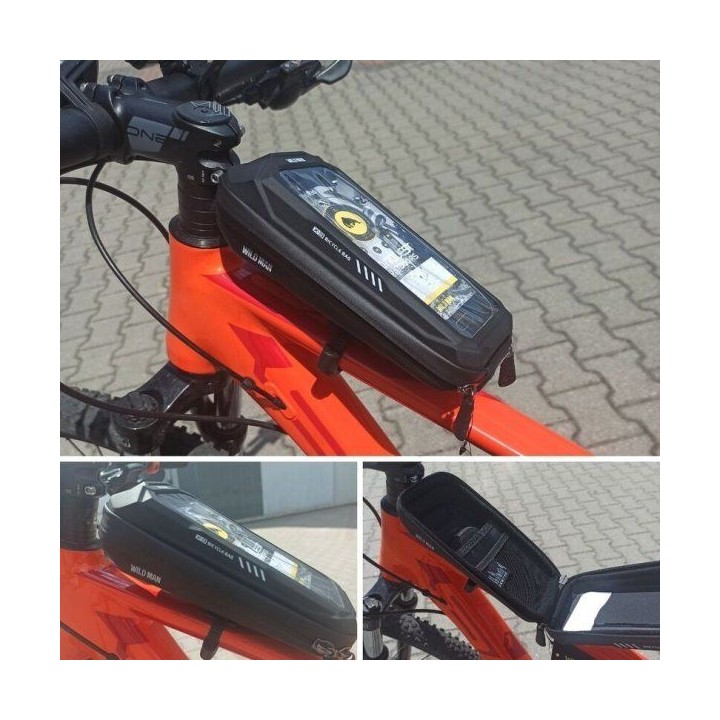 WILDMAN pannier bag bike for the steering wheel for zipper 0,5L (4" - 7") X3 black