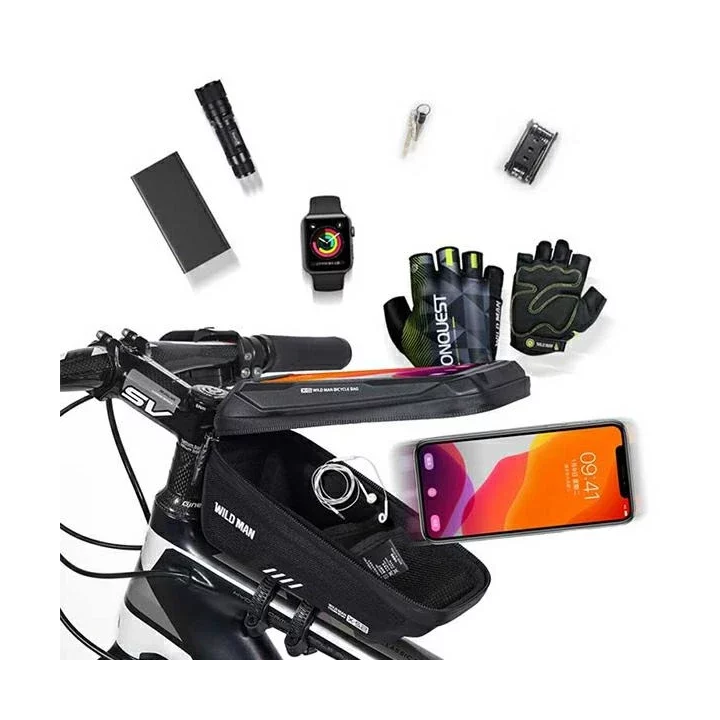 WILDMAN zippered bicycle frame bag 1L (4" - 7") XS2 black