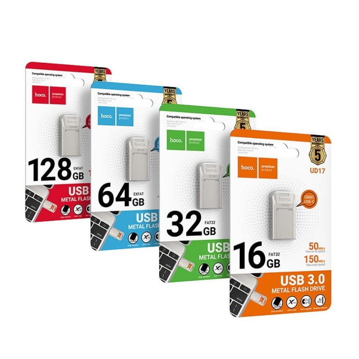Pendrive 16GB USB 3.0 (USB A) Hoco UD16 nikiel
