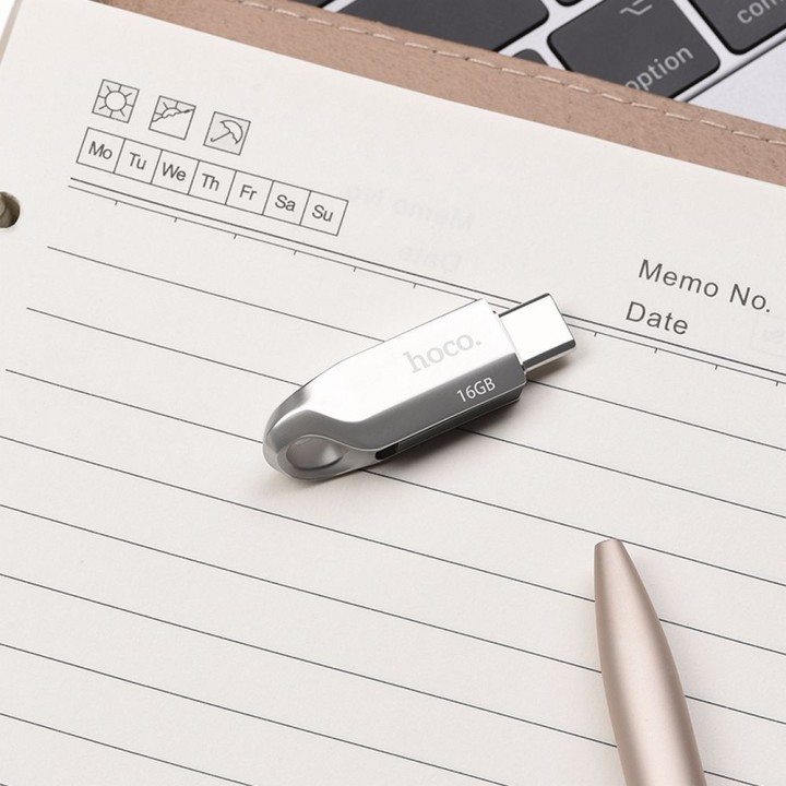 Pendrive 16GB USB 3.0 (USB A + USB C) Hoco UD8 nikiel