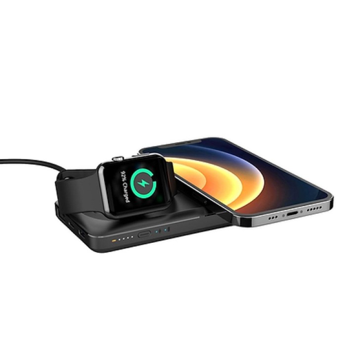 Повербанк совместимый с MagSafe Veger MagMulti (W1156) PD QC3.0 3A 22,5W 10000 mAh с зарядкой беспроводным черный