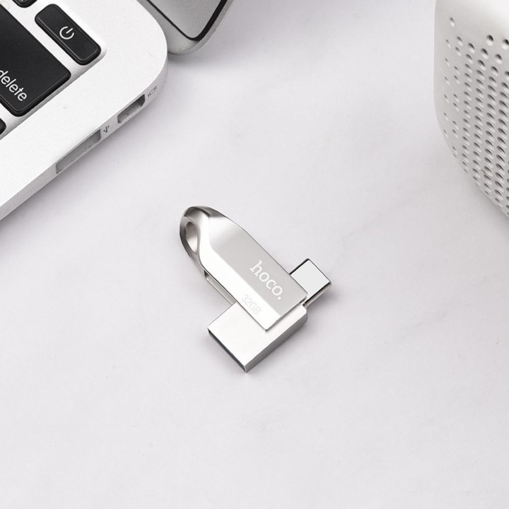 Pendrive 32GB USB 3.0 (USB A + USB C) Hoco UD8 nikiel