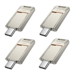 Флешка 64GB USB 3.0 (USB C) Hoco UD17 нікель