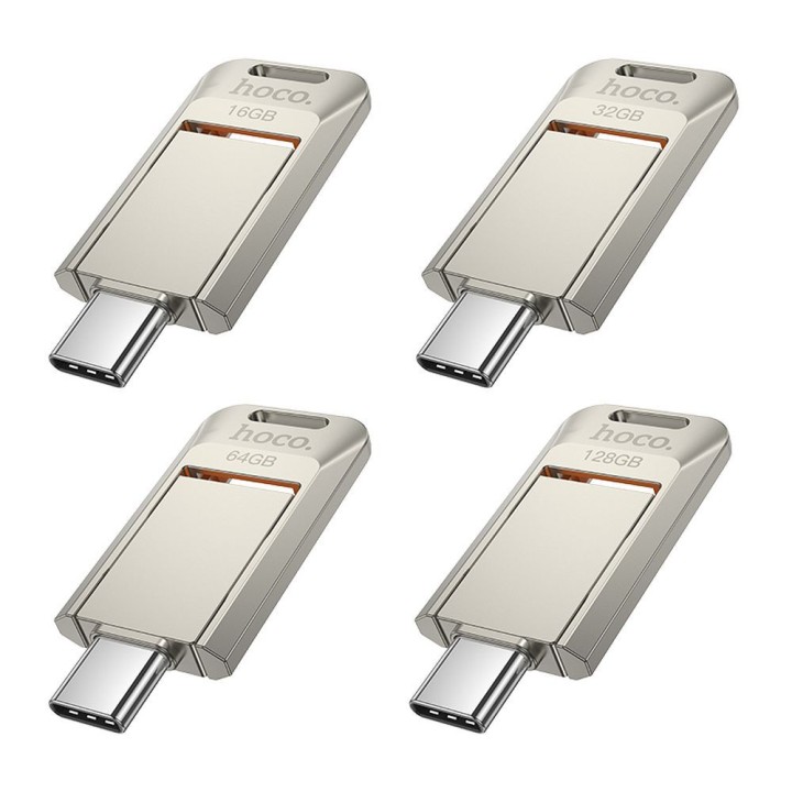 USB flash drive 64GB USB 3.0 (USB C) Hoco UD17 nickel