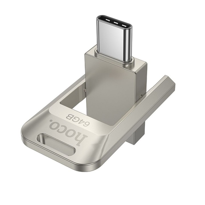 USB flash drive 64GB USB 3.0 (USB C) Hoco UD17 nickel