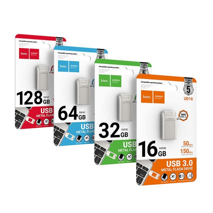 Флешка 128GB USB 3.0 (USB A) Hoco UD16 нікель