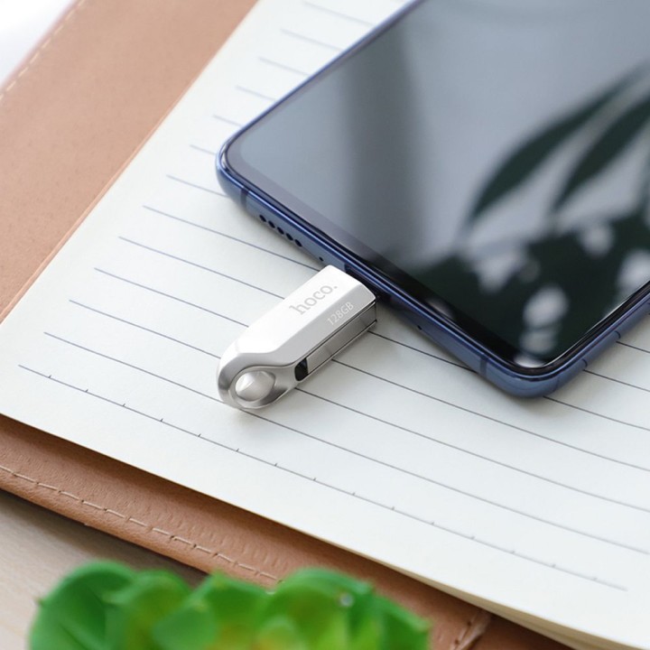 Pendrive 128GB USB 3.0 (USB A + USB C) Hoco UD8 nikiel
