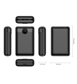 Зовнішній акумулятор (POWER BANK) VEGER S20 - 20 000mAh LCD Quick Charge PD 22,5 Вт чорний (W2053)