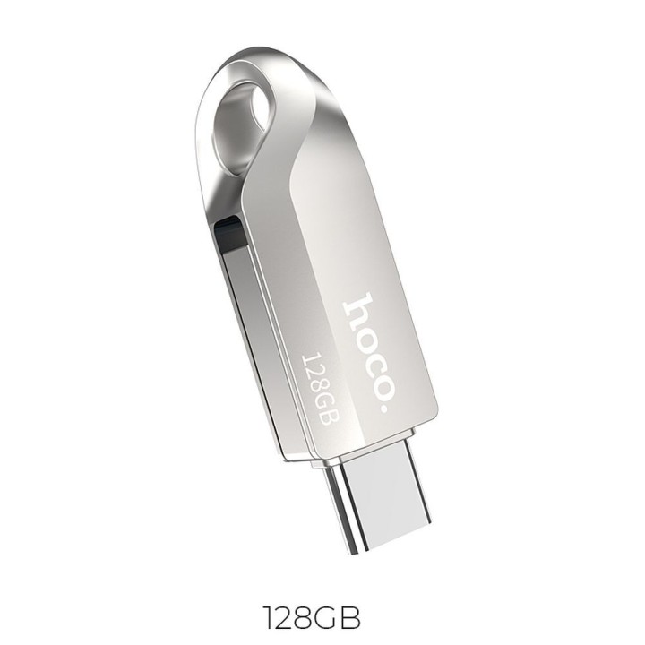 USB flash drive 128GB USB 3.0 (USB A + USB C) Hoco UD8 nickel