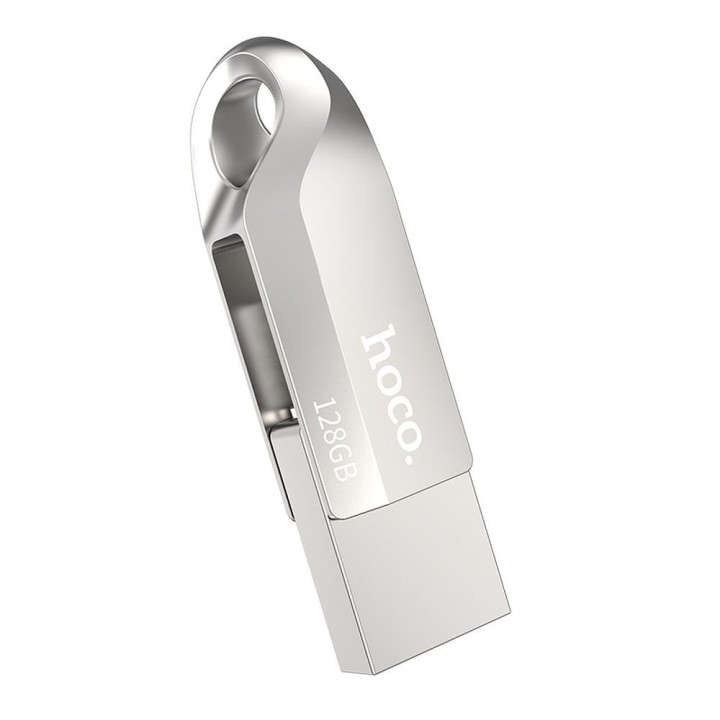 USB flash drive 128GB USB 3.0 (USB A + USB C) Hoco UD8 nickel