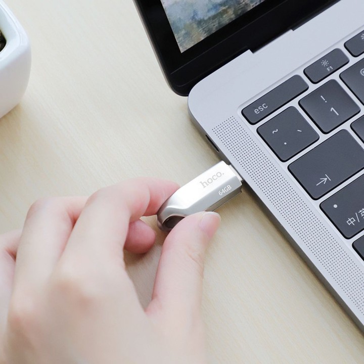 USB flash drive 64GB USB 3.0 (USB A) Hoco UD16 nickel