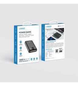 Bateria zewnętrzna (POWER BANK) VEGER S20 - 20 000mAh LCD Quick Charge PD 22,5W czarny (W2053)