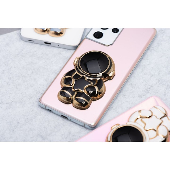 Phone stand astronaut - adhesive - black