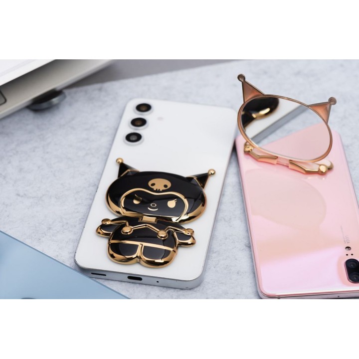 Stand for phone doll - stick-on - black