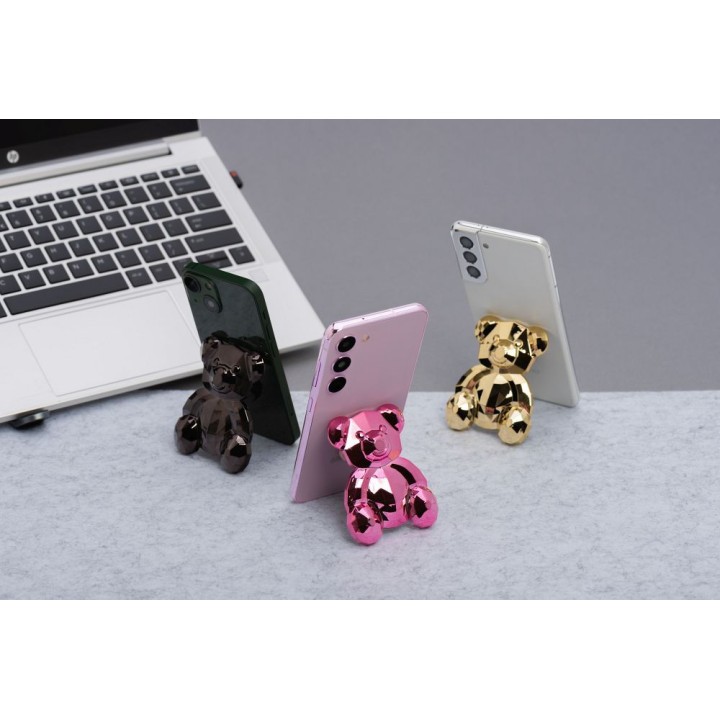 Stojak for phone Teddy bear - stick-on - gold