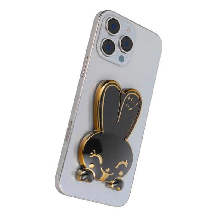 Phone stand bunny - adhesive - black