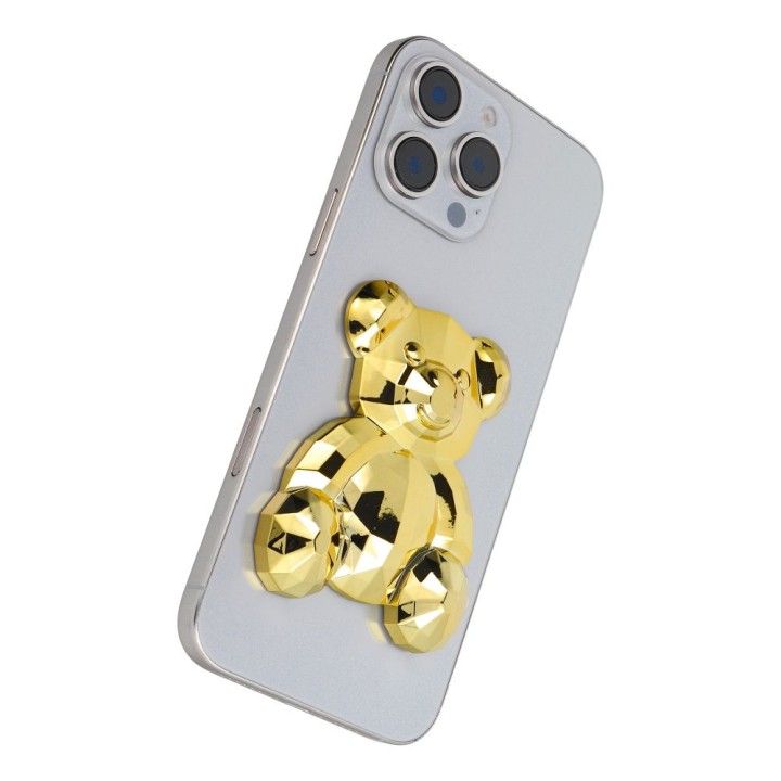 Stojak for phone Teddy bear - stick-on - gold