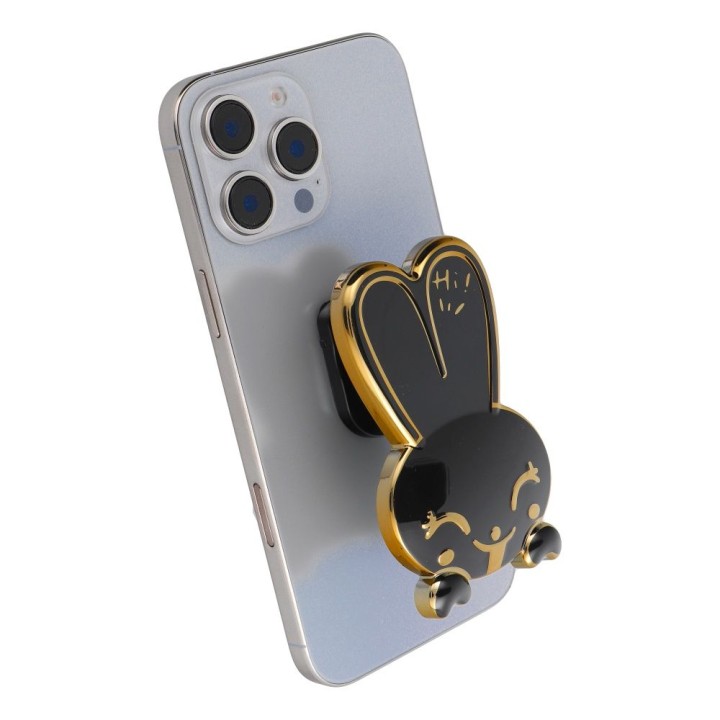 Phone stand bunny - adhesive - black