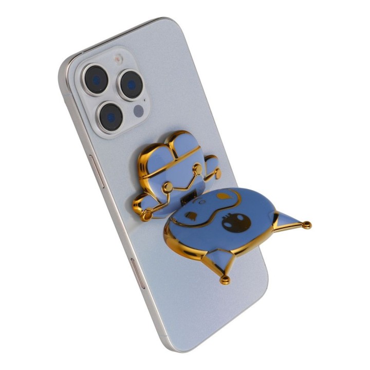 Stand for phone doll - stick-on - blue