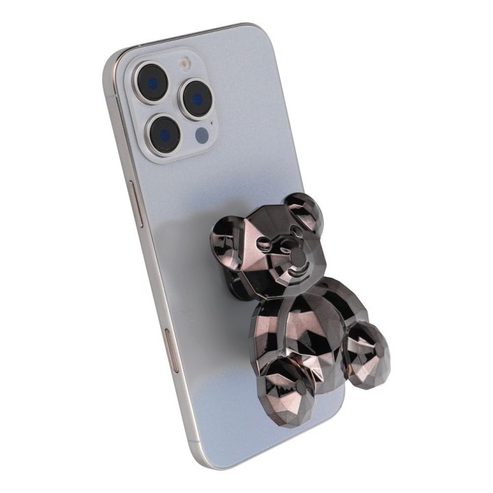 Stand for phone bear - stick-on - black