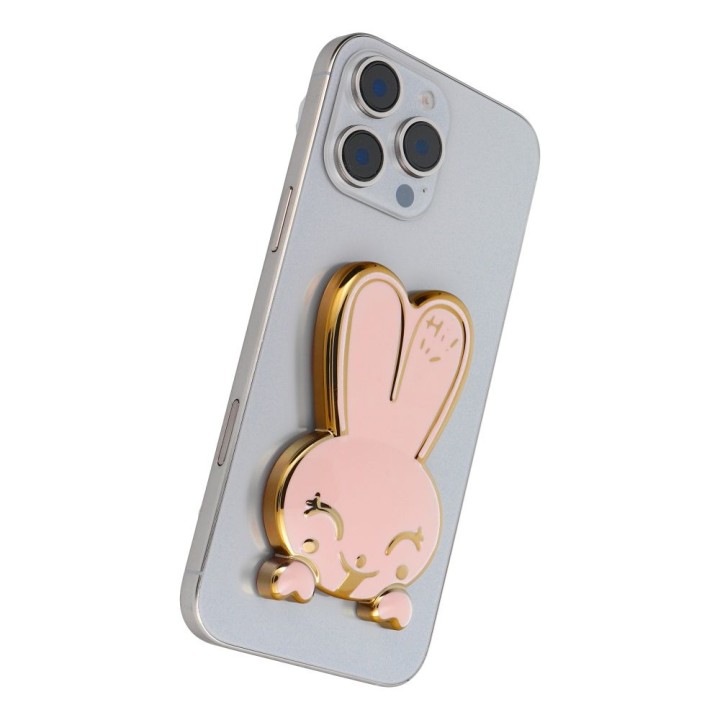 Phone stand bunny - adhesive - pink