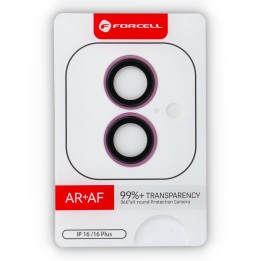 Szkło hartowane na aparat do iPhone 16 / 16 PLUS Forcell Premium różowe 0INT