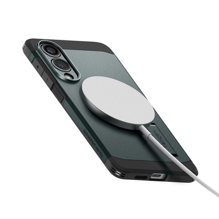 SPIGEN case TOUGH ARMOR compatible with MagSafe for SAMSUNG S25 Edge abyss green