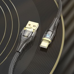 Кабель USB-A – USB-C Hoco 2,4A 1,2 m U121 черный прозрачный