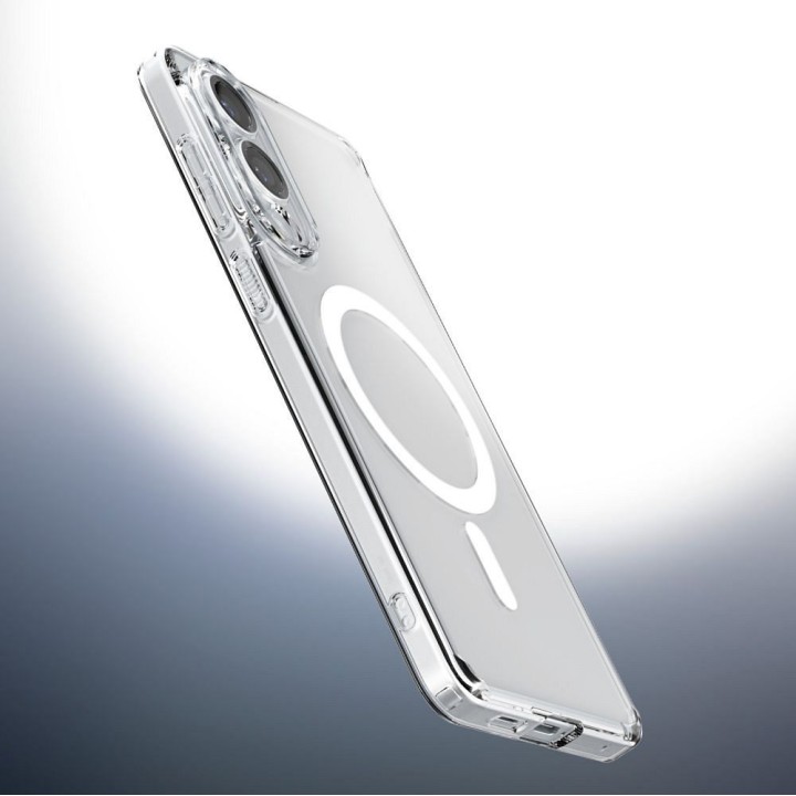 SPIGEN case ULTRA HYBRID MAG compatible with Magsafe for SAMSUNG S25 Edge clear white