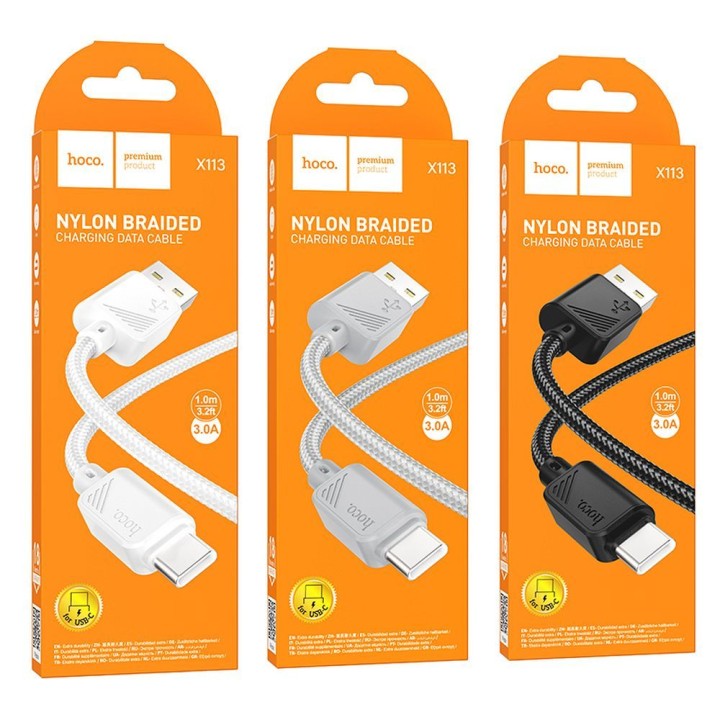 USB-A to USB-C cable Hoco 3A 1 m X113 white
