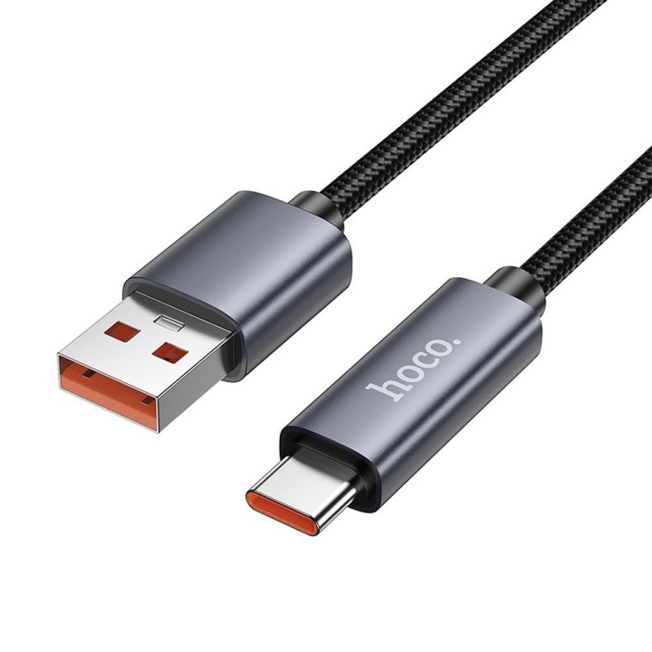 Кабель USB-A – USB-C Hoco 5A с дисплеем 1 m X112 черный