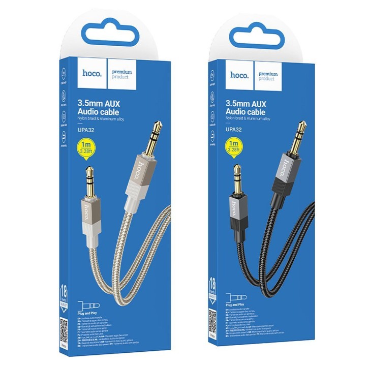 Cable AUX Jack 3,5 mm (male) to Jack 3,5 mm (male) Hoco 1 m UPA32 gold