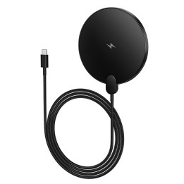 Бездротовий зарядний пристрій Hoco 15W з кабелем USB C і дисплеєм CW62 чорний