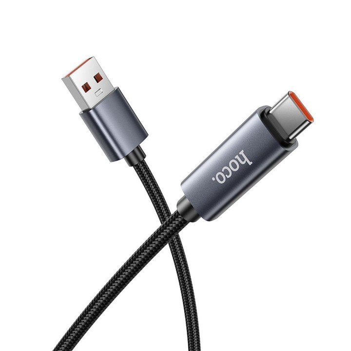 Кабель USB A — USB C Hoco 5A з дисплеєм 1 m X112 чорний