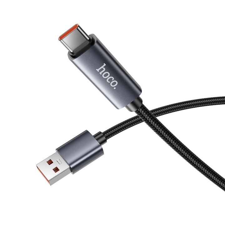 Кабель USB-A – USB-C Hoco 5A с дисплеем 1 m X112 черный