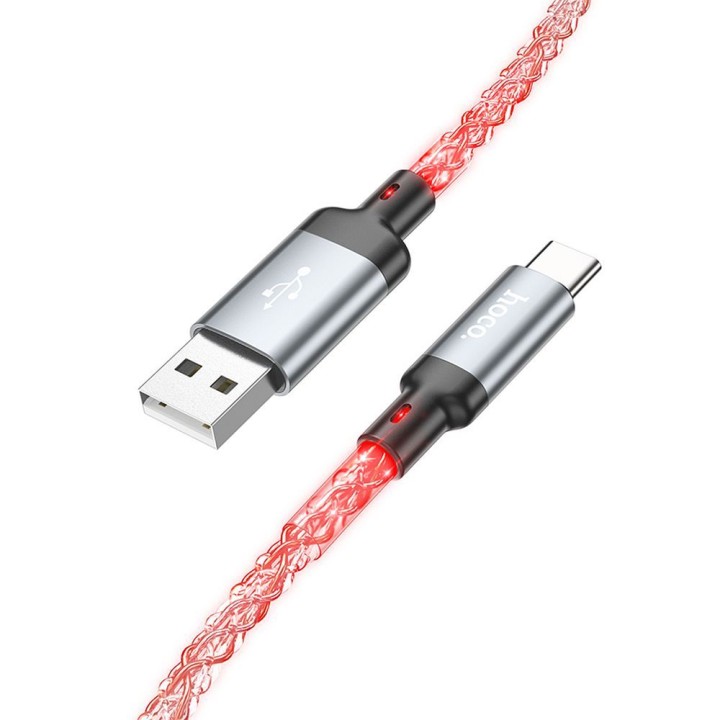 Kabel USB A do USB C Hoco 3A 1 m U112 szary
