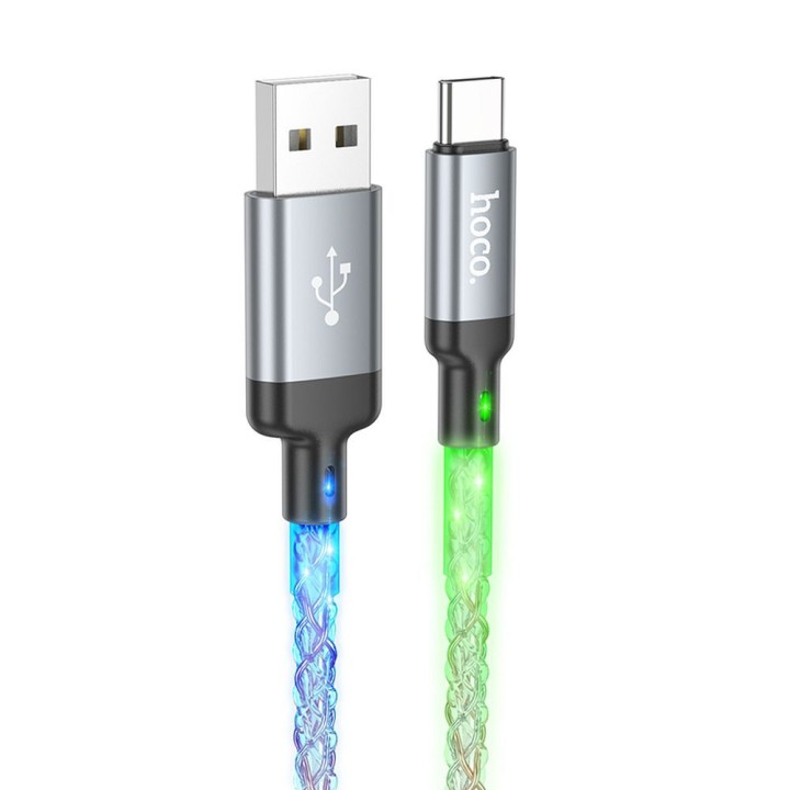 Cable USB A to USB C Hoco 3A 1 m U112 grey